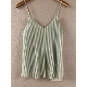 A New Day NWOT Pleated‎ Tank Top Mint Adjustable Straps Small